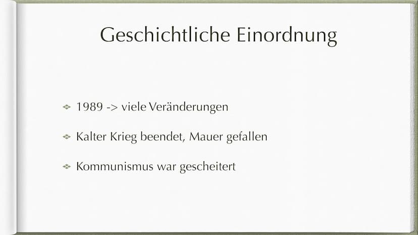 Postmoderne
ab 1989 * 1. Definition
→ 2. Geschichtliche Einordnung
→ 3. Merkmale
Gliederung
→ 4. Welt- und Menschenbild
→ 5. Sprache
→ 6. Ve