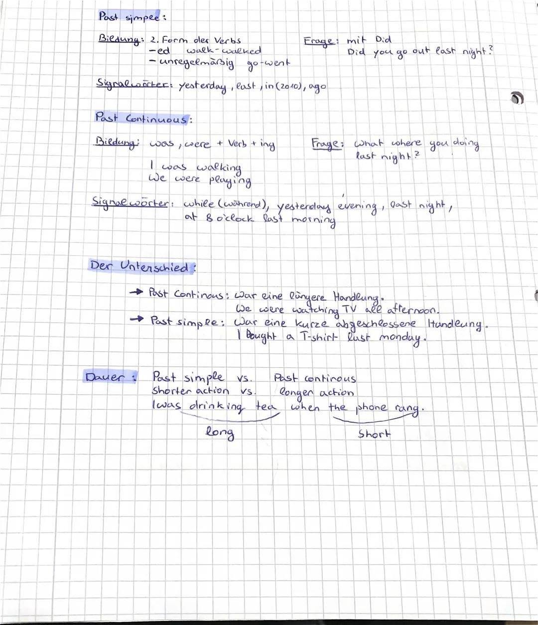 past simple/past continuous