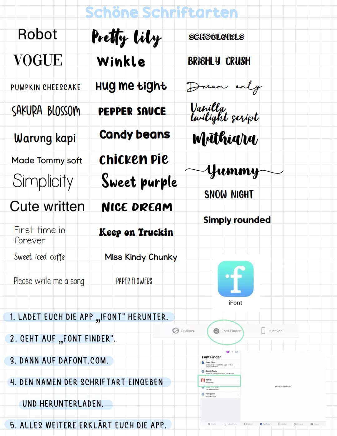 Robot
VOGUE
PUMPKIN CHEESCAKE
SAKURA BLOSSOM
Warung kapi
Schöne Schriftarten
Pretty lily
Winkle
Made Tommy soft
Simplicity
Cute written
Firs