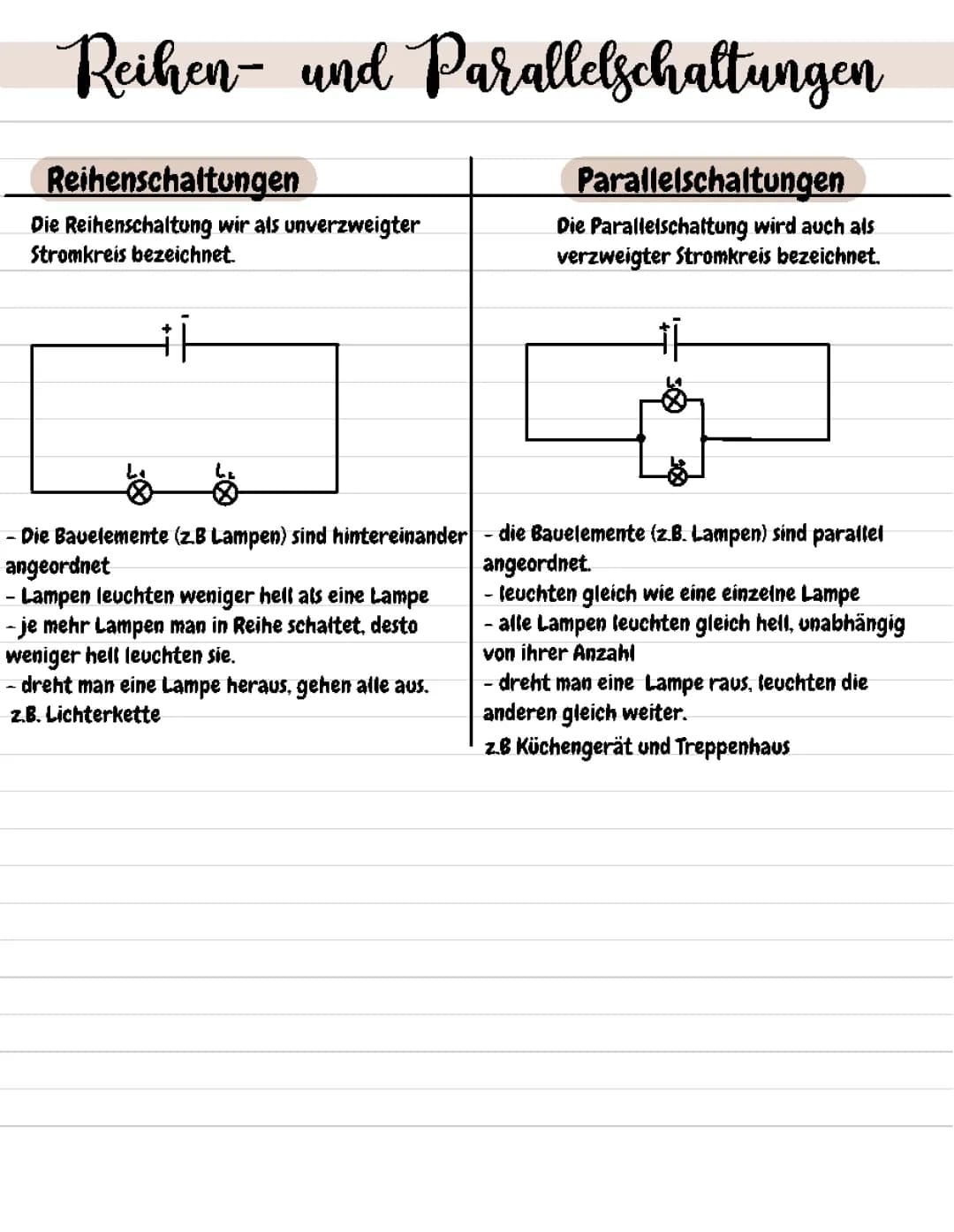 Reihen- und Parallelschaltungen