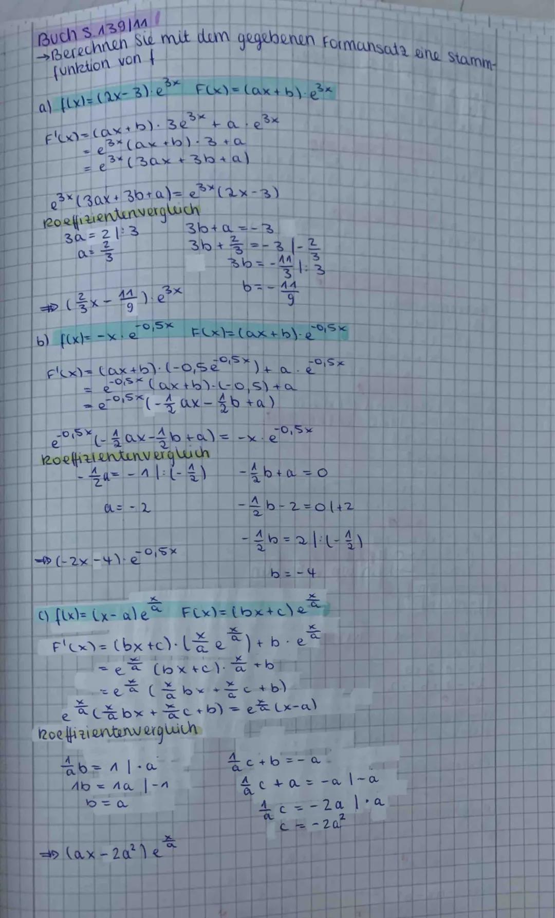 Mathe Lernzettel Aufgaben 2 Rlausur
@Ableiten von e-Funktionen
$f(x)=2e^x \rightarrow f'(x)=2e^x$
$f(x)= 10 + 2e^x \rightarrow f'(x)=2e^x$
$