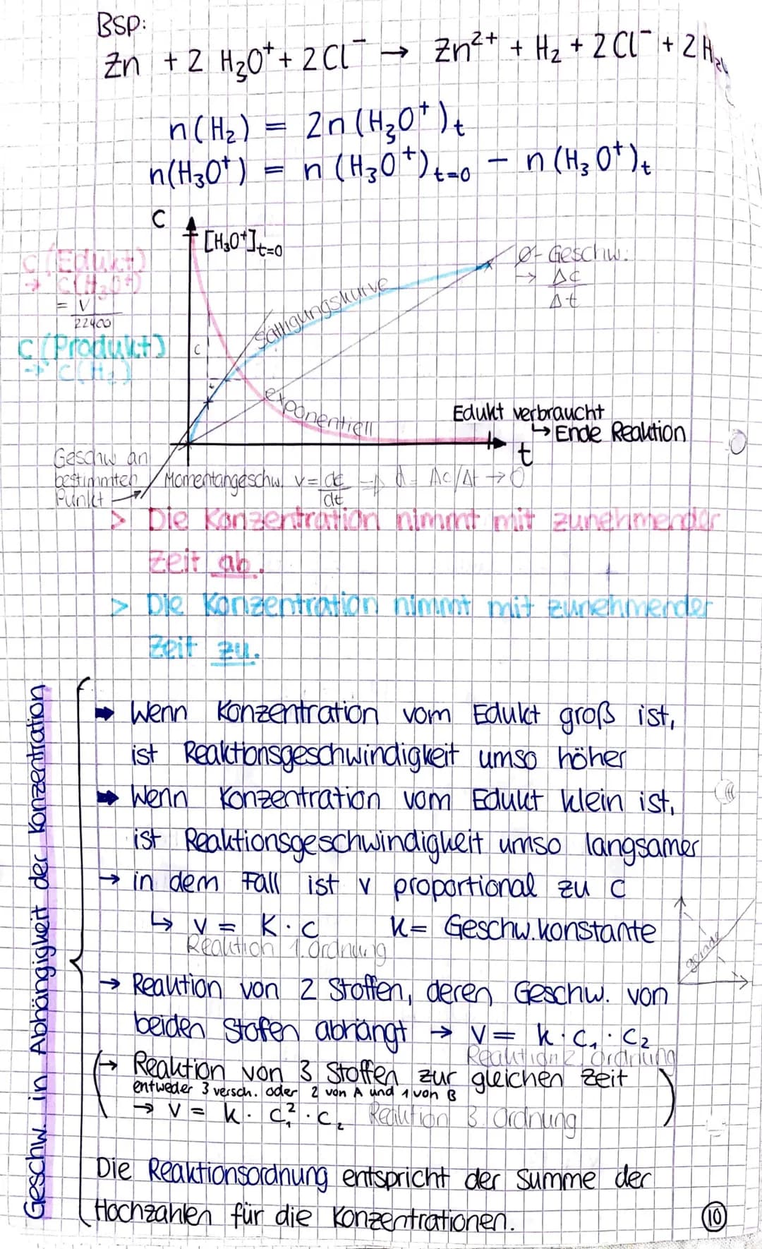 Reaktionshinetik
Geschwindigkeit von Reaktioner
Ein Maß für den zeitlichen Ablauf einer Reaktion
O
8
>
Die zeitliche Änderung der Konzentrat