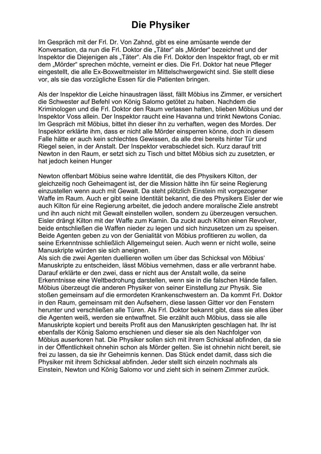 Die Physiker
Friedrich Dürrenmatt - Die Physiker
Geschrieben 1961 von Friedrich Dürrenmatt
Die Physiker wurde erstmals am 21. Februar 1962 a