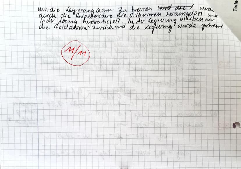 2. Klausur 11/1
90 min (09:55- 11:25)
Amalena
Leistungskurs Chemie
Teil A Hilfsmittelfreier Teil
Die Arbeitszeit für Teil A beträgt maximal 