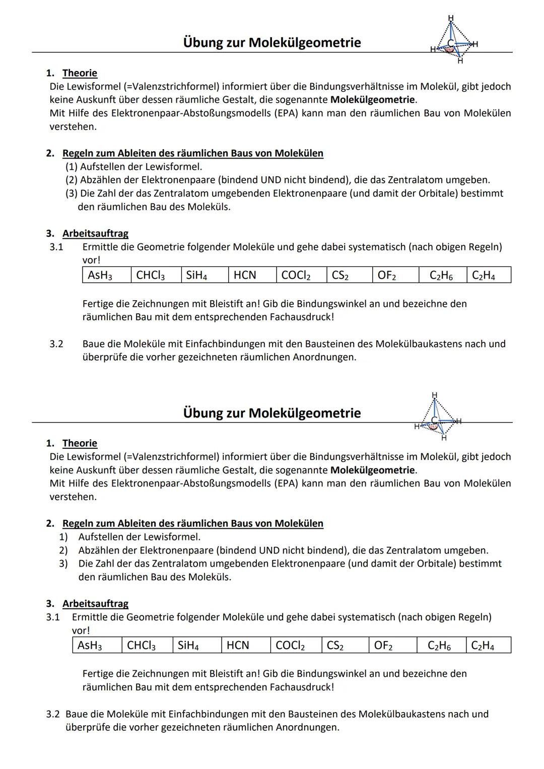 Molekülabenteuer: Entdecke das EPA-Modell und Gewinkelte Moleküle!