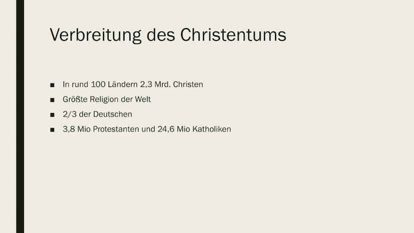 DAS CHRISTENTUM
Janina Bendtschneider und Lara Marie Behning
April 2020 Inhalt
Was ist das Christentum?
■ Verbreitung des Christentums
Die h