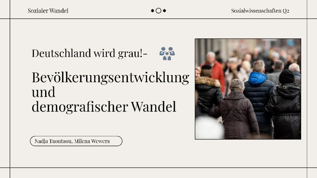 Bevölkerungsentwicklung und demographischer Wandel