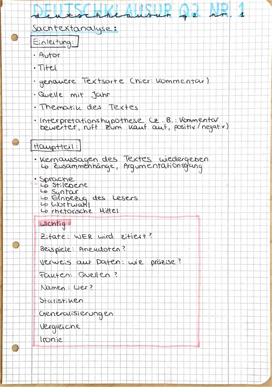 DEUTSCHKLAUSUR 02 NR 1

Sachtextanalyse:

Einleitung:
- Autor
- Titel
q
yenauere Textsorte Chier: Kommentar)
Quelle mit Jahr
- Thematik des 