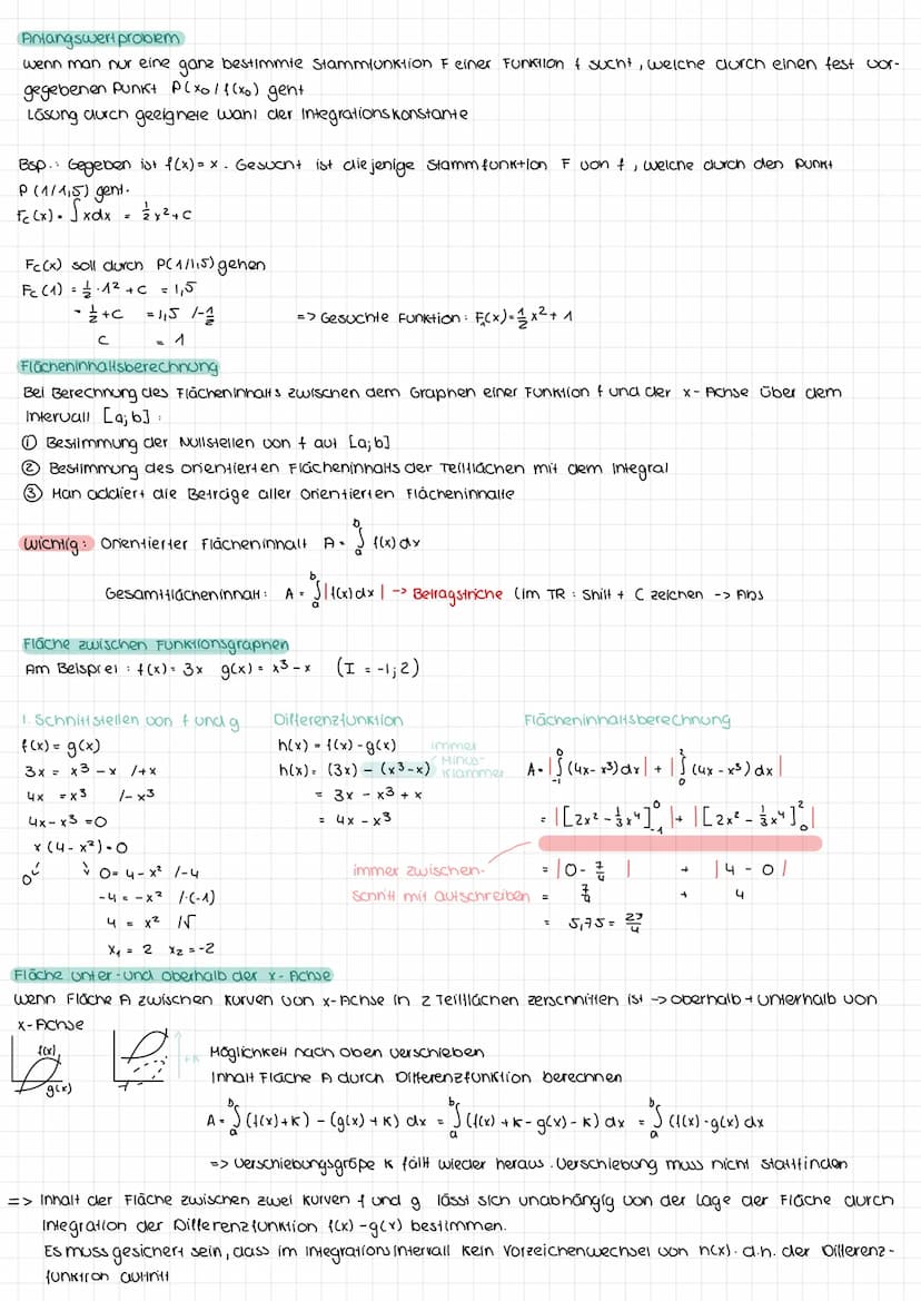Mathe-Arbeit: Integrale
Stammfunktion / unbestimmtes integral
Jede differenzierbare Funktion F, wird als Stamm funktion von t bezeichnet.
Me