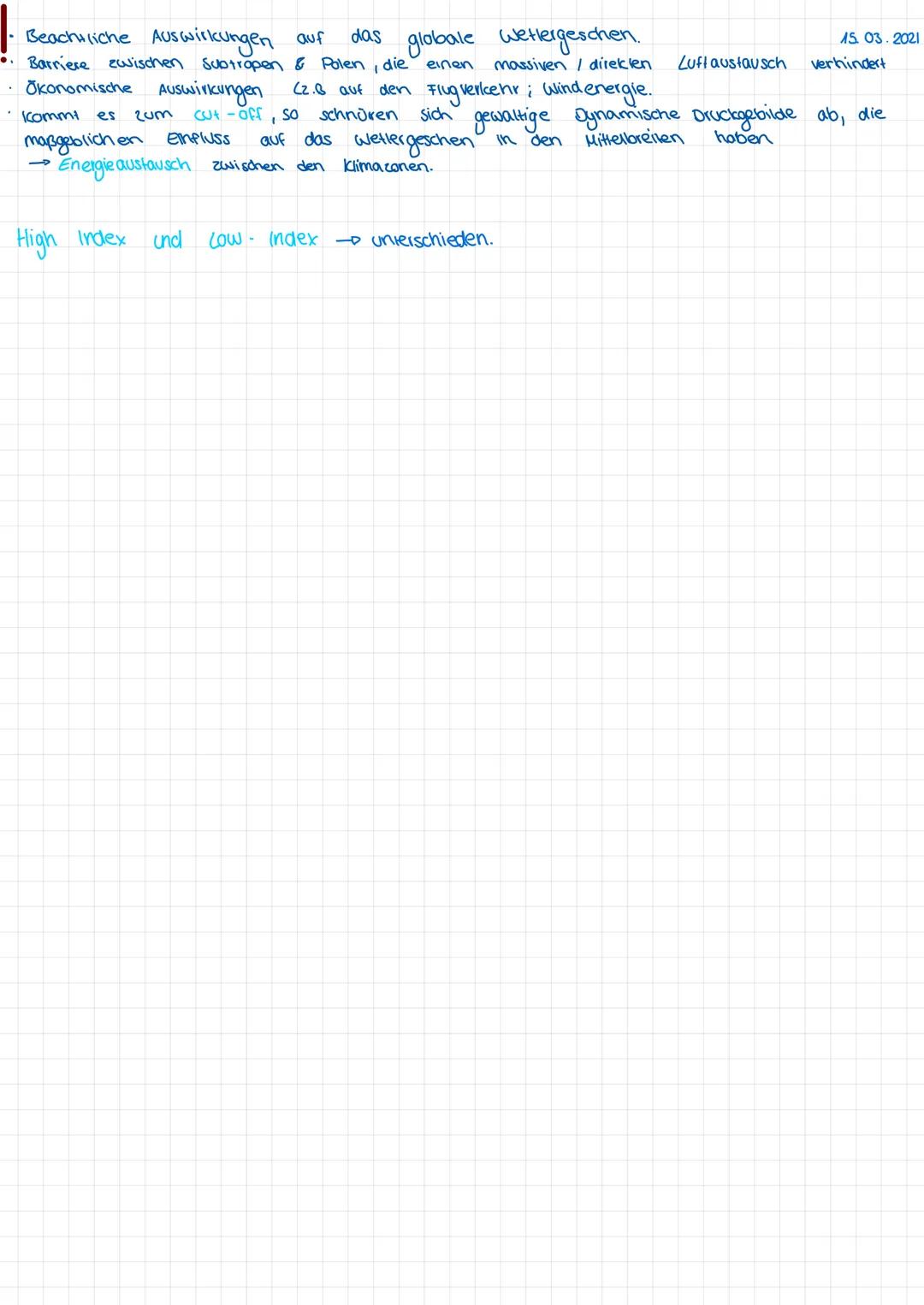 ! Jetstream
N Name: ursprüngl. Strahlstrom
engl Jet stream
Herkunft: obere Troposphäre bis Stratosphäre zwischen 8-121m
Loweil keine Hindemi