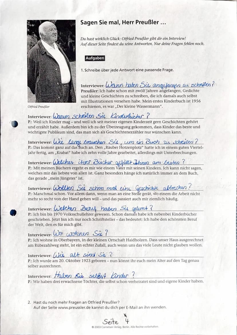 LESETAGEBUCH
VON LARA ENGEWALD
Krabat
Otfried Preußler Inhaltsverzeichnis
1. Über den Autor und das Buch
2. Fragen an den Autor
3. Die Perso