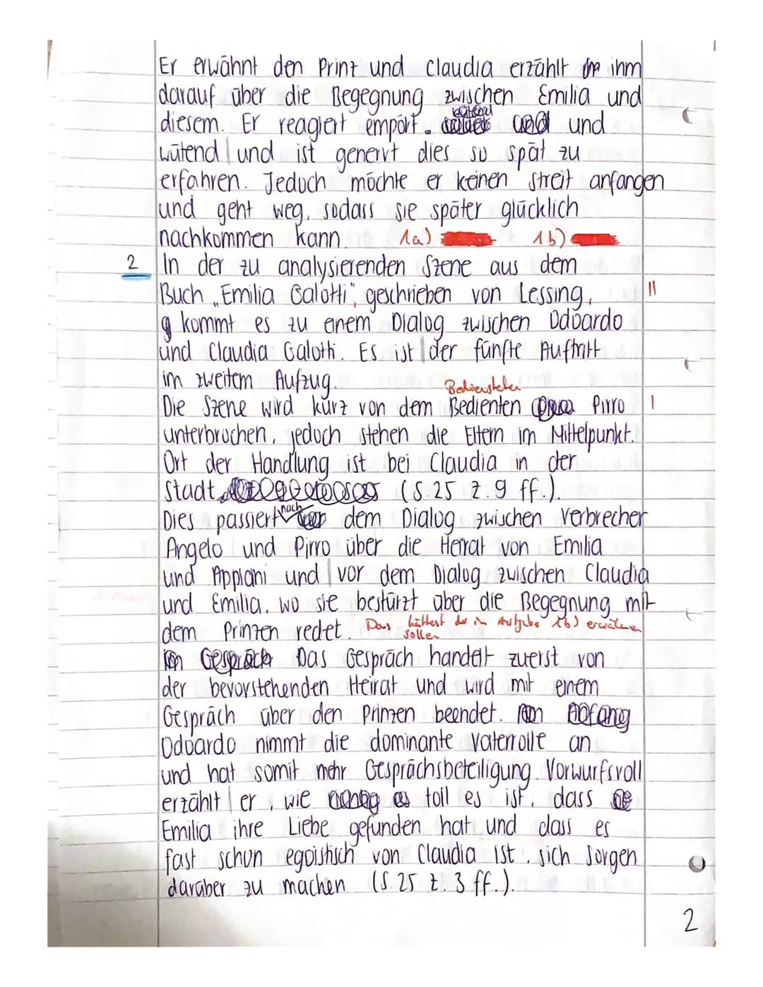 Analysieren Sie die Szene II, 4 (Dialog zwischen Odoardo und
Claudia)!
Beachten Sie die im Unterricht besprochenen Hinweise zum Erstellen ei