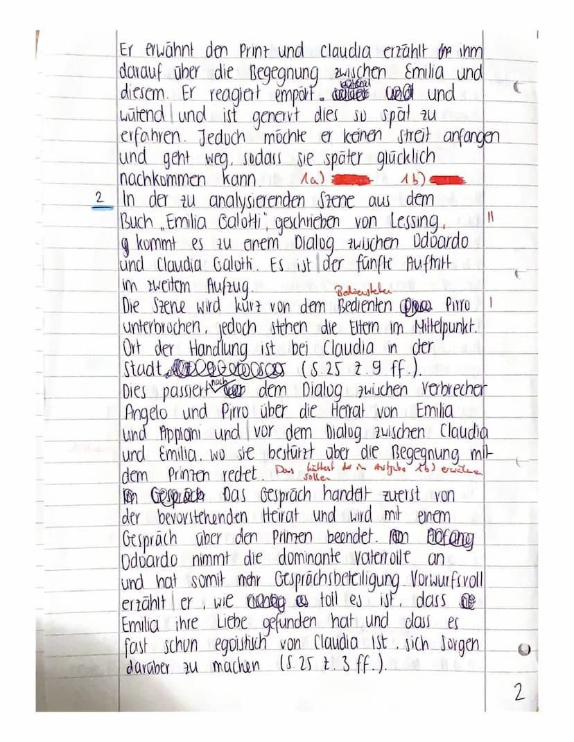Analysieren Sie die Szene II, 4 (Dialog zwischen Odoardo und
Claudia)!
Beachten Sie die im Unterricht besprochenen Hinweise zum Erstellen ei