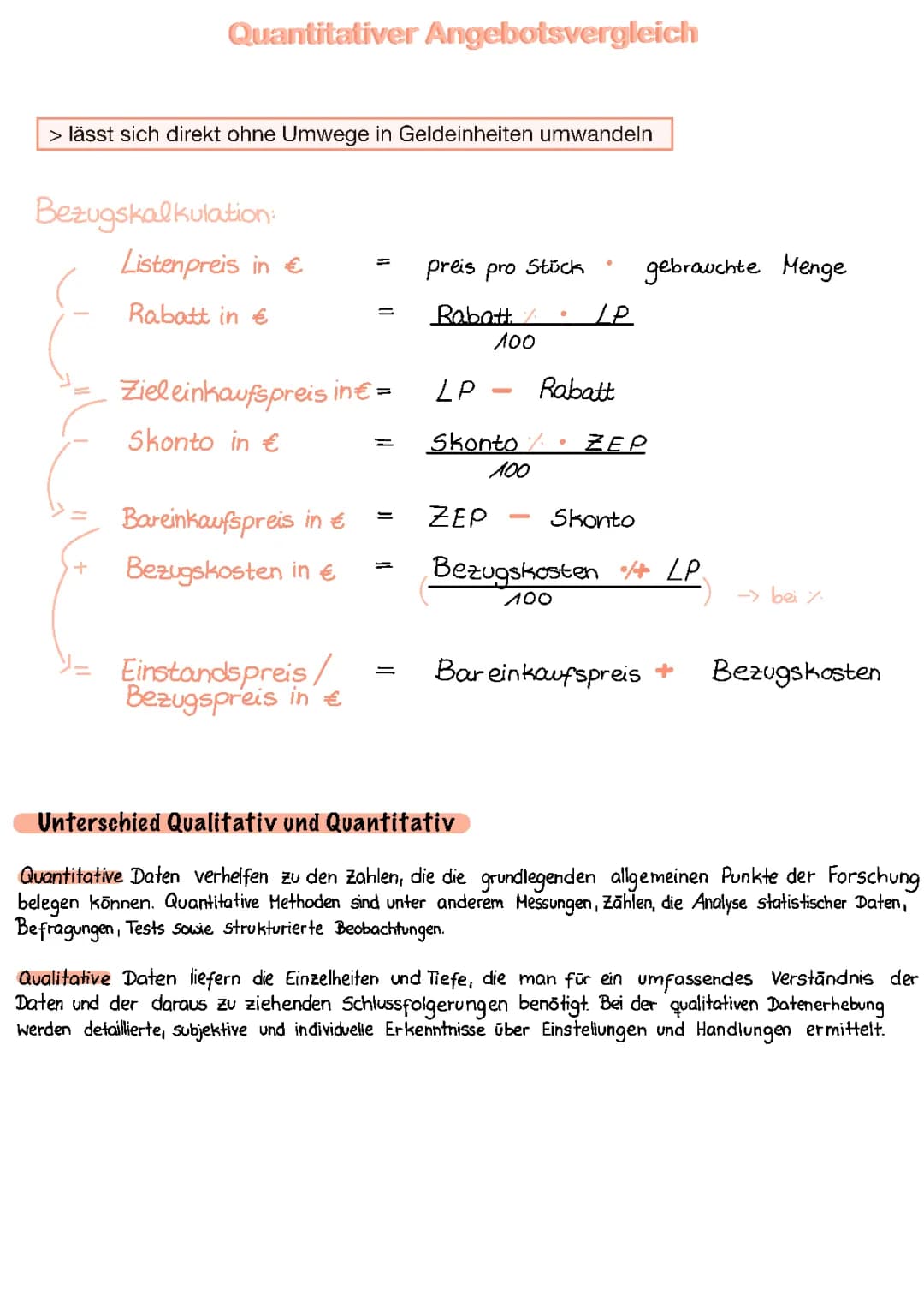 Qualitativer- und Quantitaverangebotsvergleich