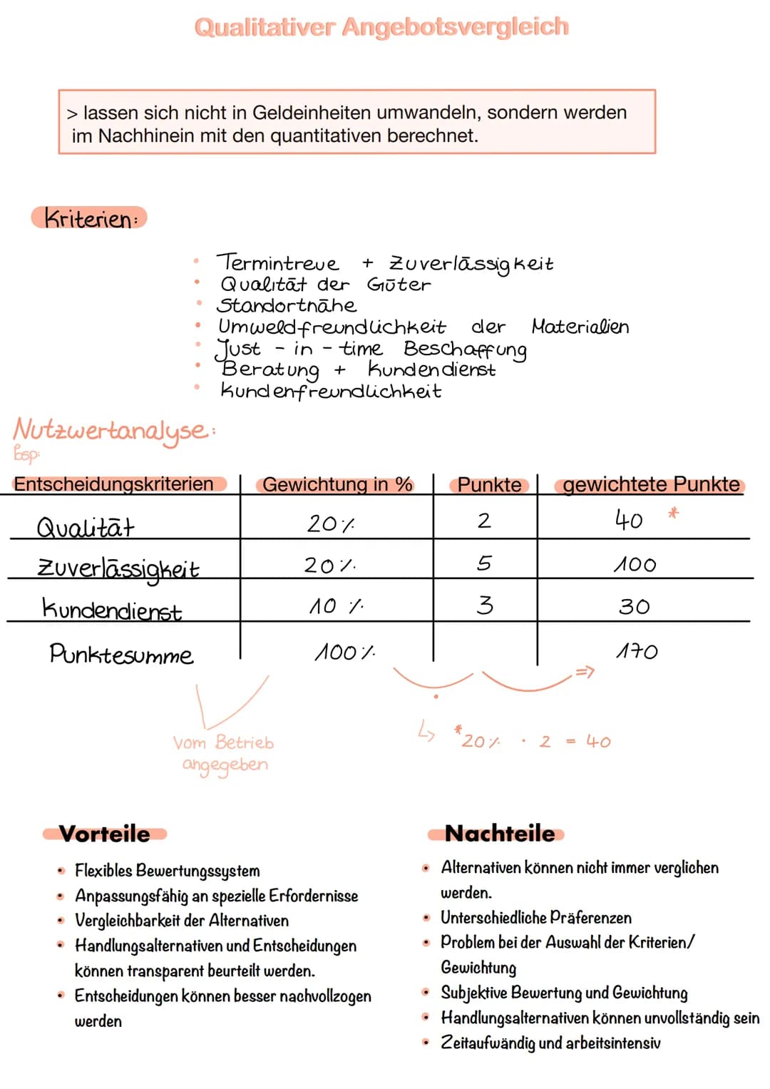 Quantitativer Angebotsvergleich
> lässt sich direkt ohne Umwege in Geldeinheiten umwandeln
Bezugskalkulation:
Listenpreis in €
Rabatt in €
Z