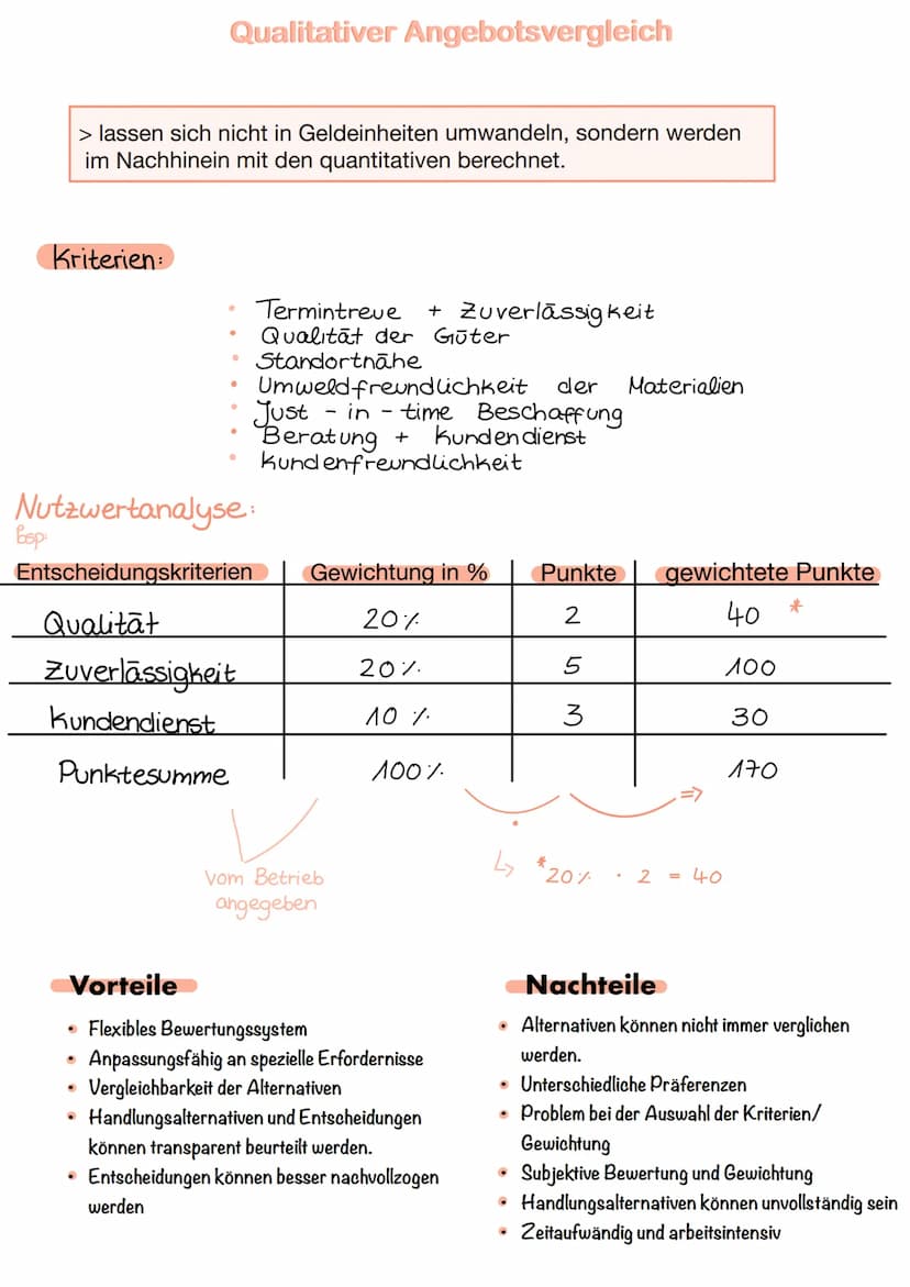 Quantitativer Angebotsvergleich
> lässt sich direkt ohne Umwege in Geldeinheiten umwandeln
Bezugskalkulation:
Listenpreis in €
Rabatt in €
Z
