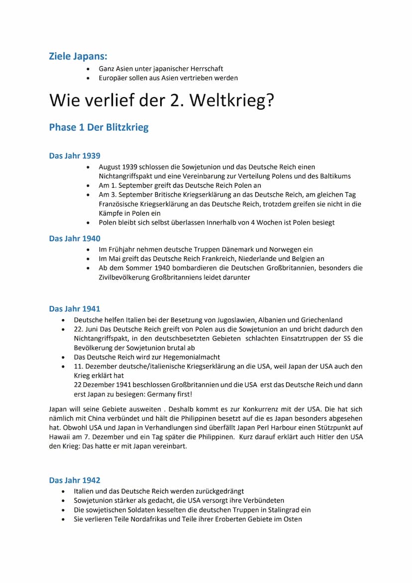 2. Weltkrieg
Die Vorgeschichte:
●
●
Hitler wird 1933 von Hindenburg zum Reichskanzler ernannt
Hitler investiert sehr viel in das Militär
Ein