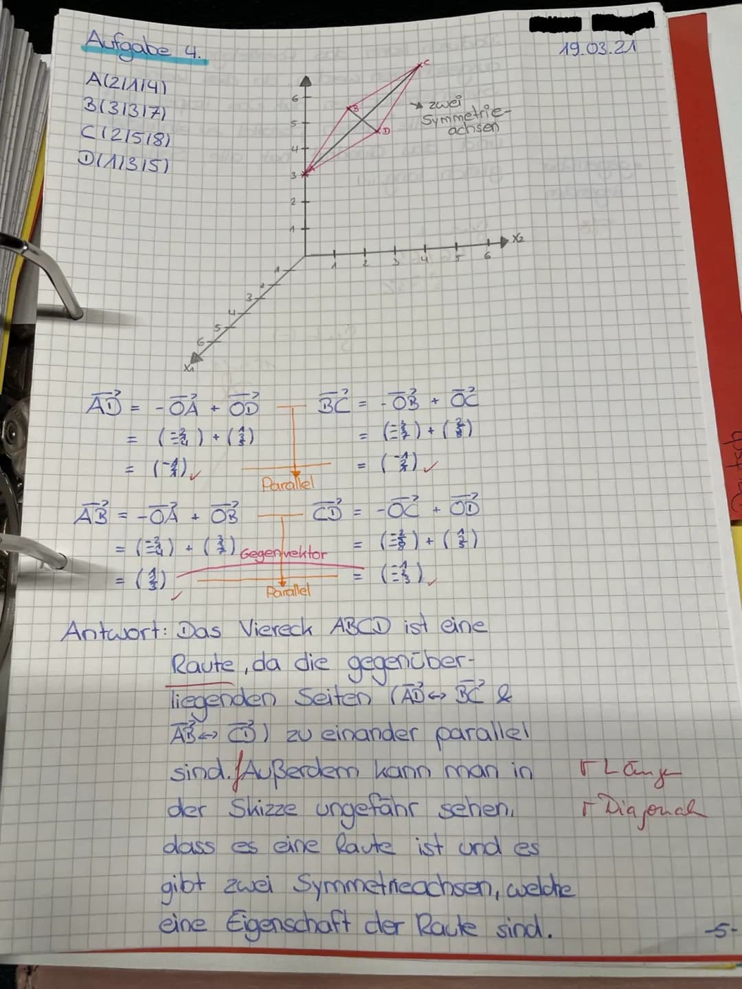 19.03.2021
Name:
(2)
Aufgabenstellungen:
a) In Abbildung 1 ist der Graph der
Funktion f gegeben.
(1)
1. Klausur
Mathematik, Grundkurs
Prüfun