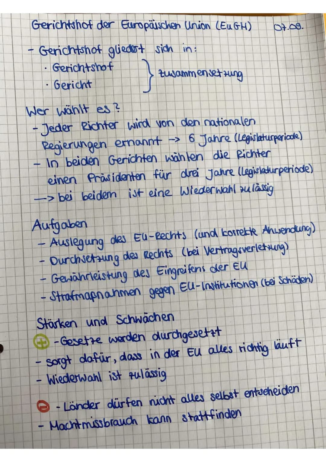 Gerichtshof der Europäischen Union (EuGH)
Gerichtshof gliedert sich in:
Gerichtshof
}
Gericht
-
.
Wer wählt es ?
- Jeder Richter wird von de