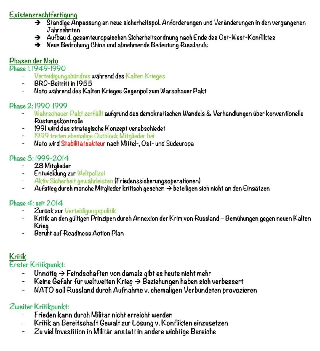 Allgemein
Geschichte
Militärisch-politische Organisation
30 europäischen und nordamerikanischen
Mitgliedsstaaten
Ziel: eigener Sicherheit un