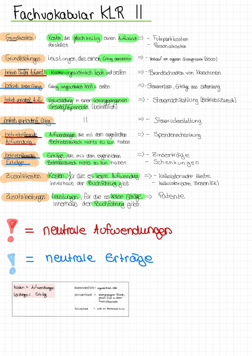 Kosten und Leistungs Rechnung / Kosten und Leistungs Rechnung / Leitfragen:
1: Welche Kosten und Leistungen sind aus der Fibu absugrensen?
→