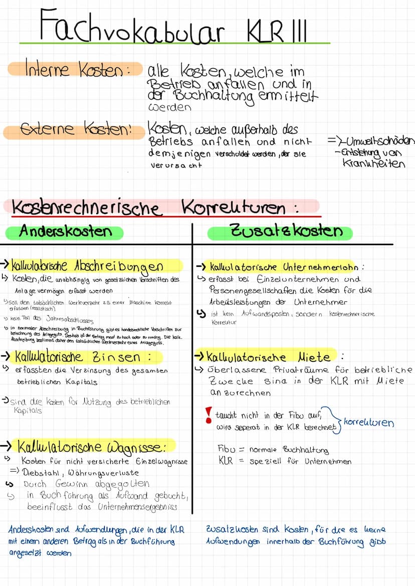 Kosten und Leistungs Rechnung / Kosten und Leistungs Rechnung / Leitfragen:
1: Welche Kosten und Leistungen sind aus der Fibu absugrensen?
→