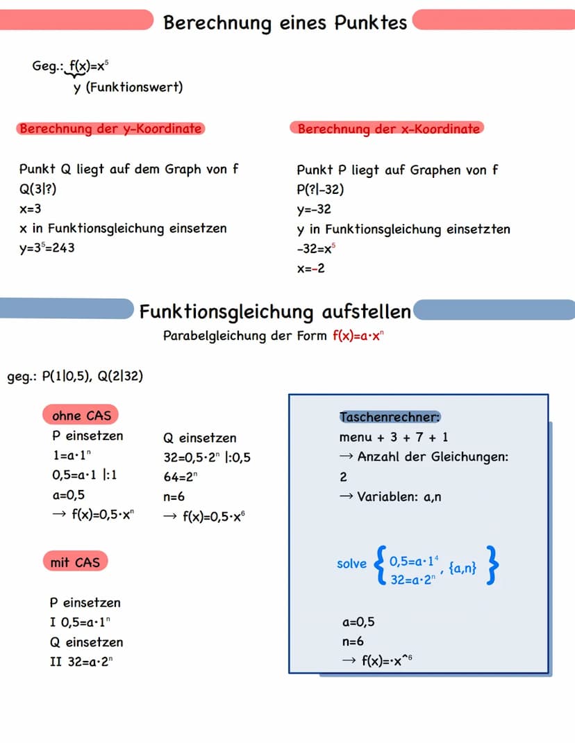 f(x)=x
Potenzfunktionen
Fall 1: Gerade Exponenten V
Wertetabelle:
Taschenrechner:
1) Funktion definieren
f1(x):=x²
f2(x):=x¹
2) doc + 4 + 6

