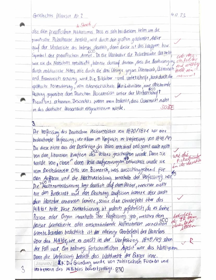 2. Geschichtsklausur GK 12, 2023/24
Thema: Gründung des Deutschen Reichs
Deutschlands Zukunft.
Kommt es unter einen Gutt 3h glaube, 3 kommt 