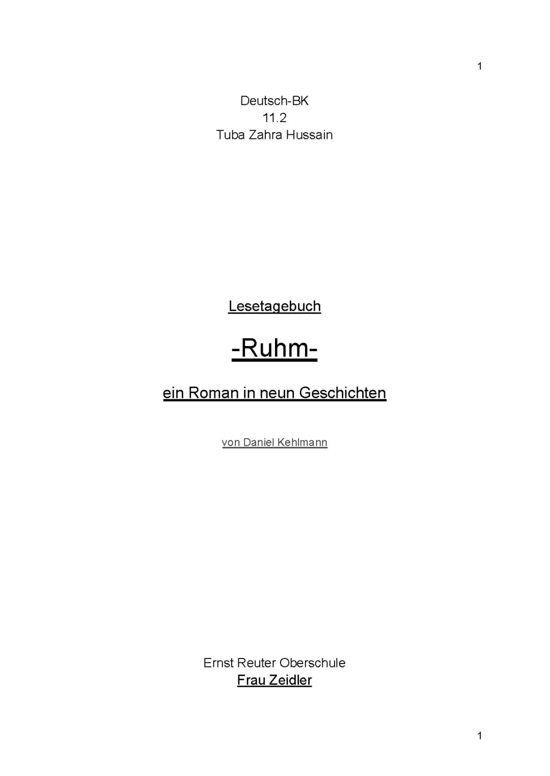 Ruhm von Daniel Kielmann