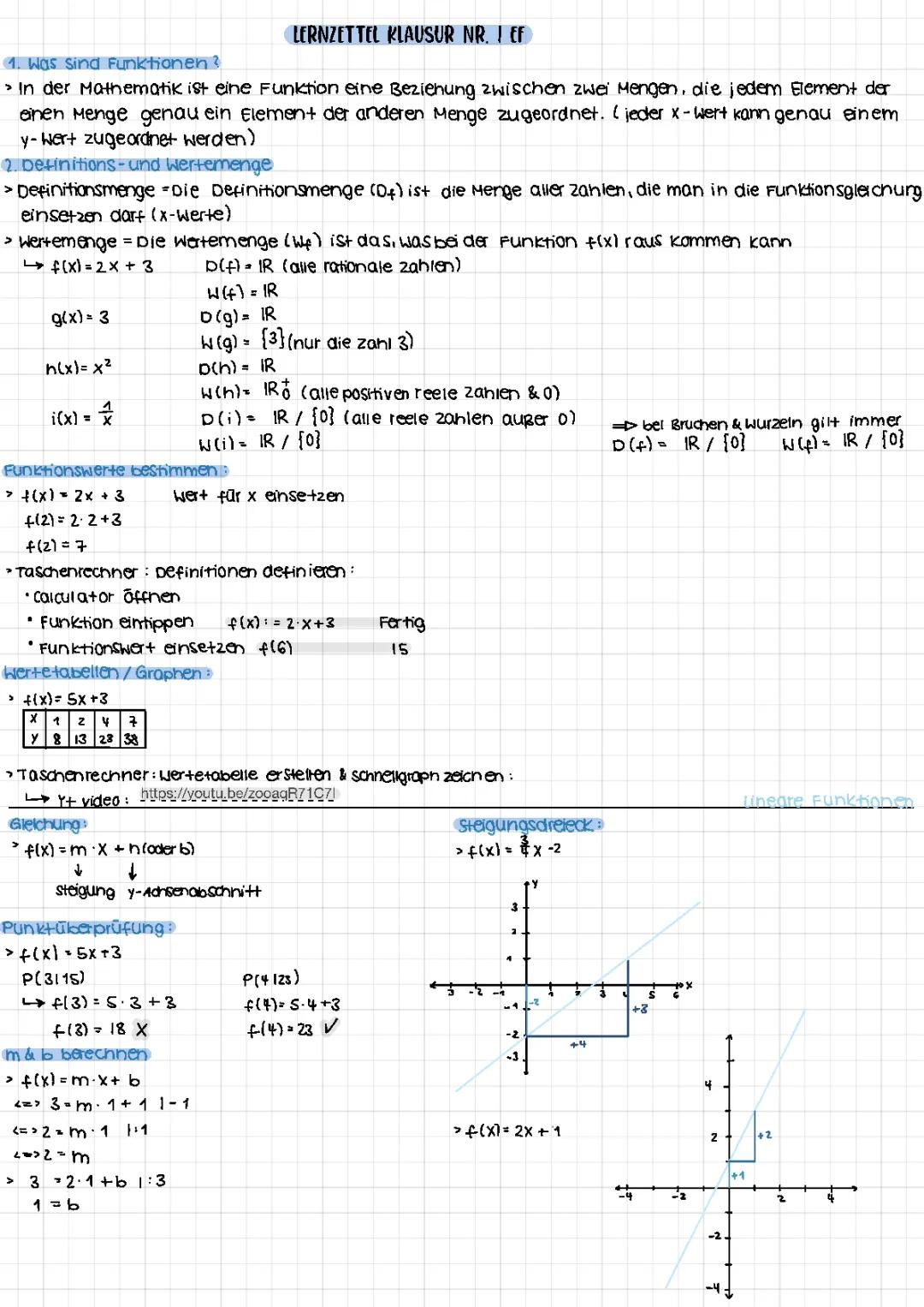EF-lineare/quadratische funktionen & Potenzfunktionen 