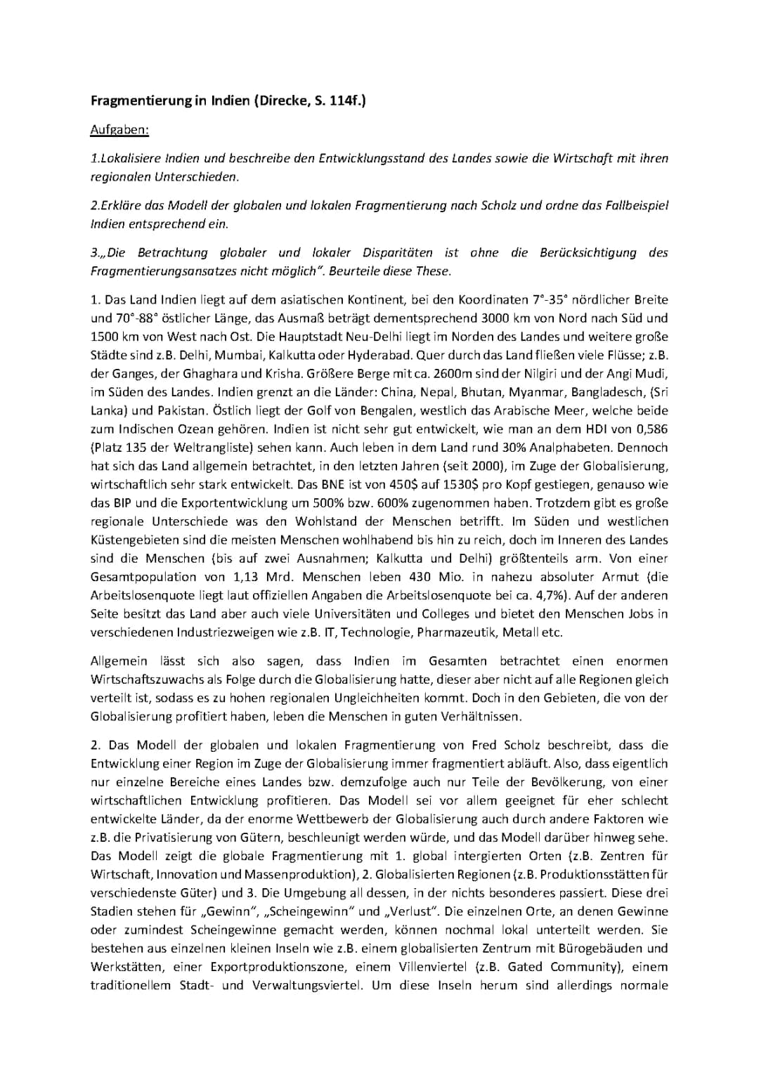 Was ist Fragmentierung in Indien? Modell nach Scholz & Ressourcen