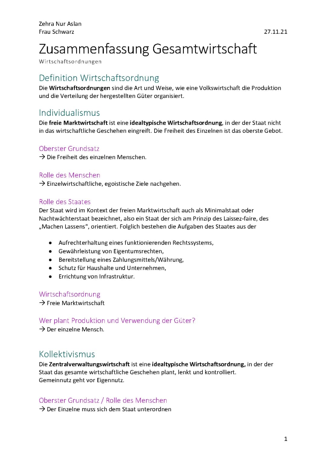Wirtschaftsordnungen