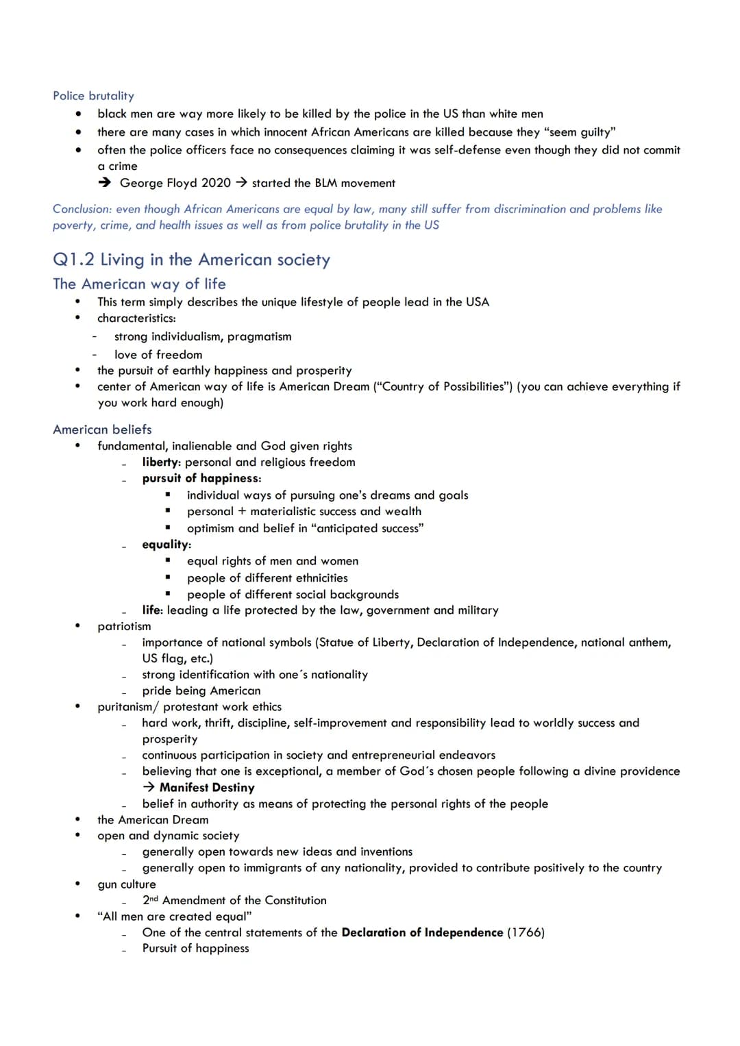 Englisch Q1
Inhalt
Q1.1 THE USA - THE FORMATION OF A NATION
Development and principles of American democracy and the Constitution
Check and 