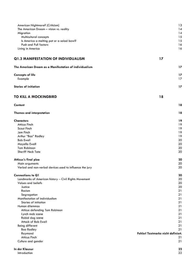 Englisch Q1
Inhalt
Q1.1 THE USA - THE FORMATION OF A NATION
Development and principles of American democracy and the Constitution
Check and 
