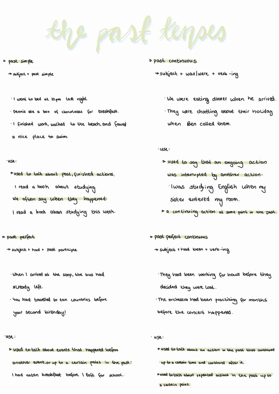 # the present tenses

► Present simple

→ subject+ base form of the verb

(except in the third person singular, when
we add -s)

|        | 