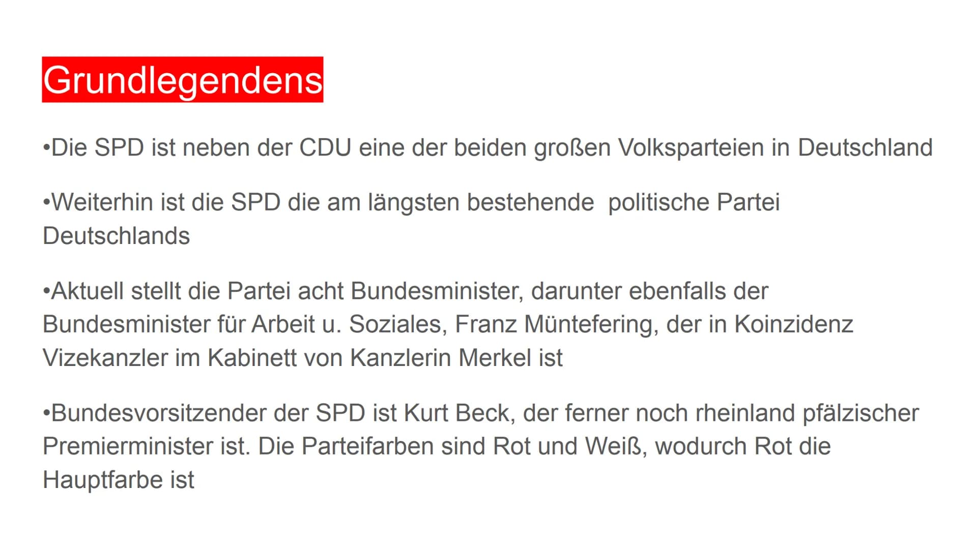SPD Referat Powerpoint: Geschichte, Ziele, und Wahlprogramm der SPD