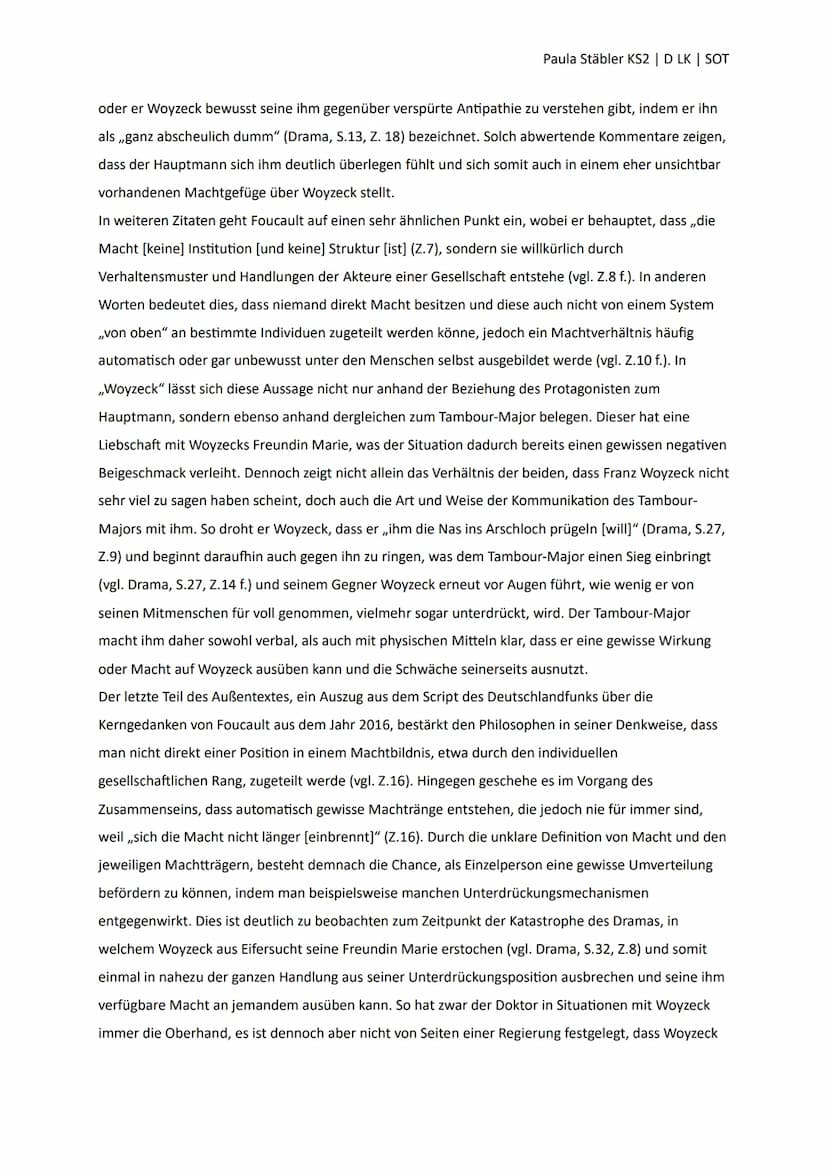 Literarische Erörterung: Woyzeck
Paula Stäbler KS2 | D LK | SOT
In manchen Regierungsformen, beispielsweise einer Diktatur liegt die Machtko