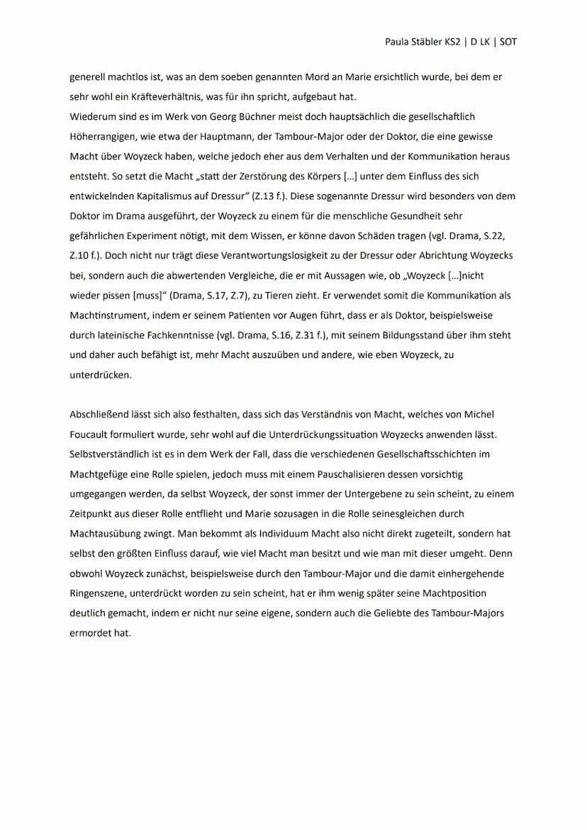 Literarische Erörterung: Woyzeck
Paula Stäbler KS2 | D LK | SOT
In manchen Regierungsformen, beispielsweise einer Diktatur liegt die Machtko