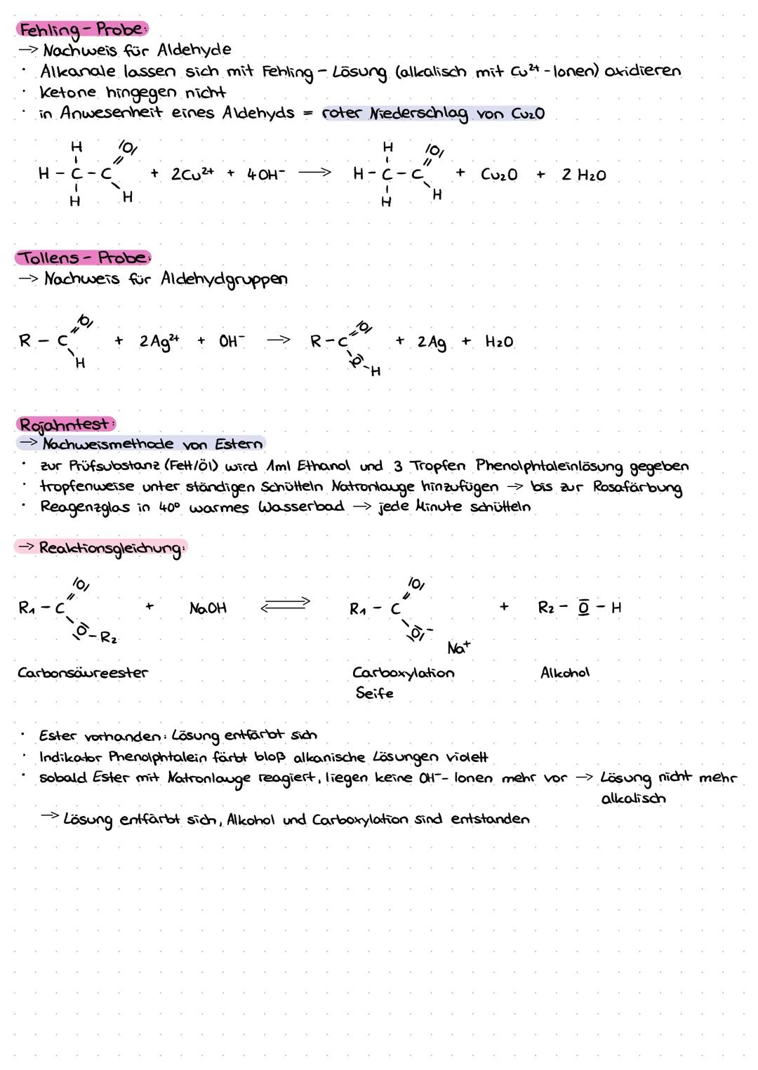 # NACHWEISREAKTIONEN

Wasser (H20):
Man gibt einige Tropfen der zu untersuchenden Flüssigkeit zu wasserfreiem
Kupfersulfat.
→das weiße Salz 