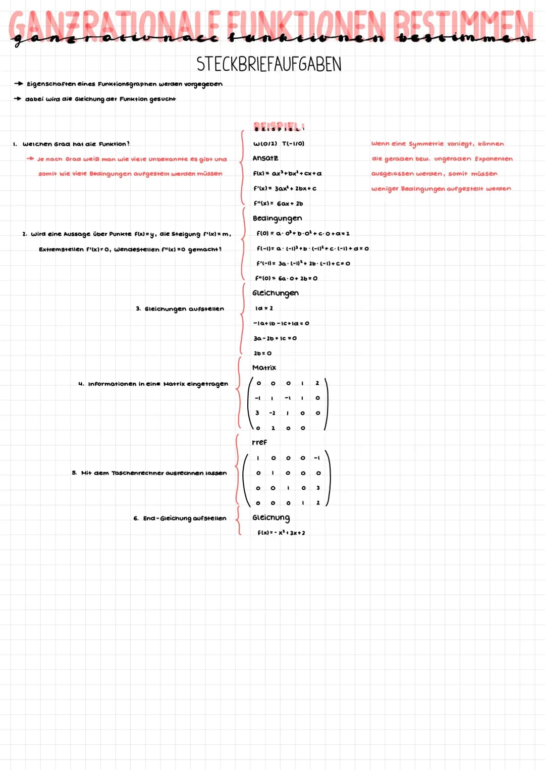 ABLEITUNG
Bedeutung der ersten Ableitung: Steigung des Funktionsgraphen
Ableitung bilden f(x)= x + 2x³- 2x +3 → F'(x) = 4x³ + 6x²-20
Steigun