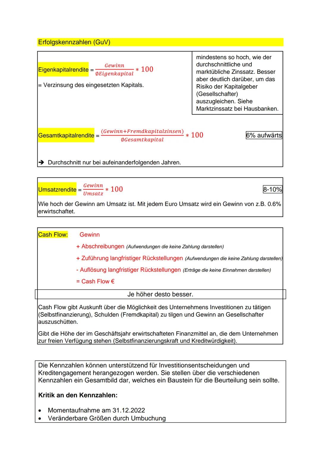 Bilanzkennzahlen

Eigenkapitalquote =
$\\frac{Eigenkapital}{Gesamtkapital}$ * 100
→ Bilanzsumme Passiva

≥ 50%

Je höher die Quote des Eigen