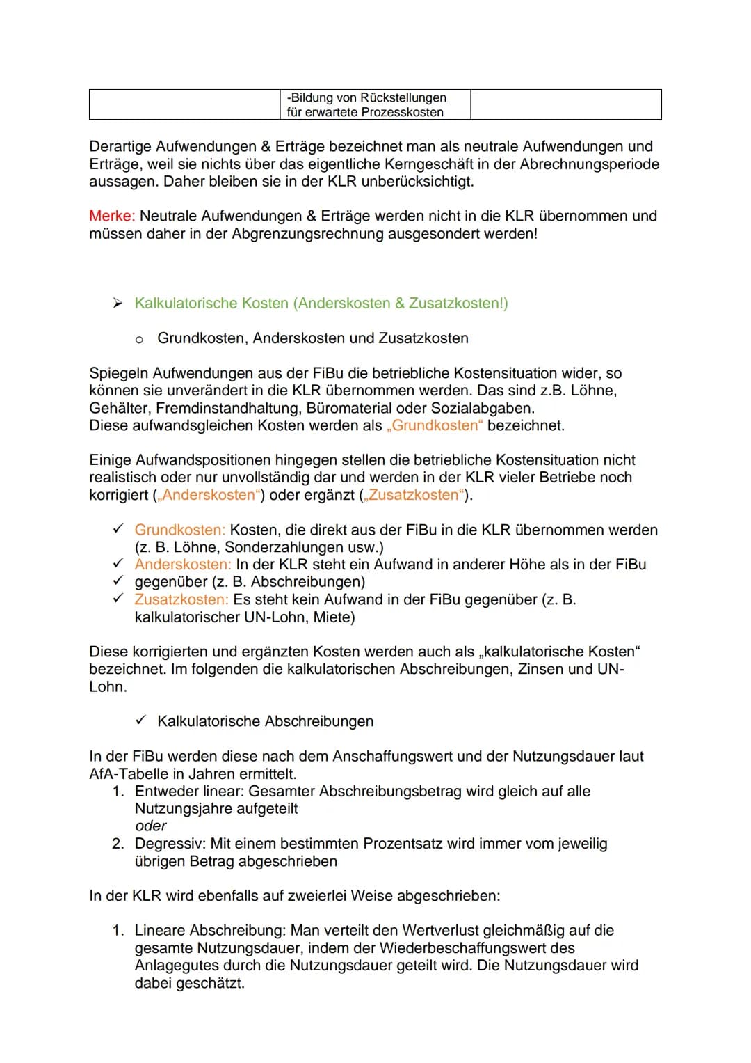 LF4 - KLR / 1. Arbeit / 2. AJ
Themenübersicht
●
Kostenartenrechnung
➤ Abgrenzungsrechnung (Aufwand - Kosten, Ertrag - Leistung,
Unternehmens