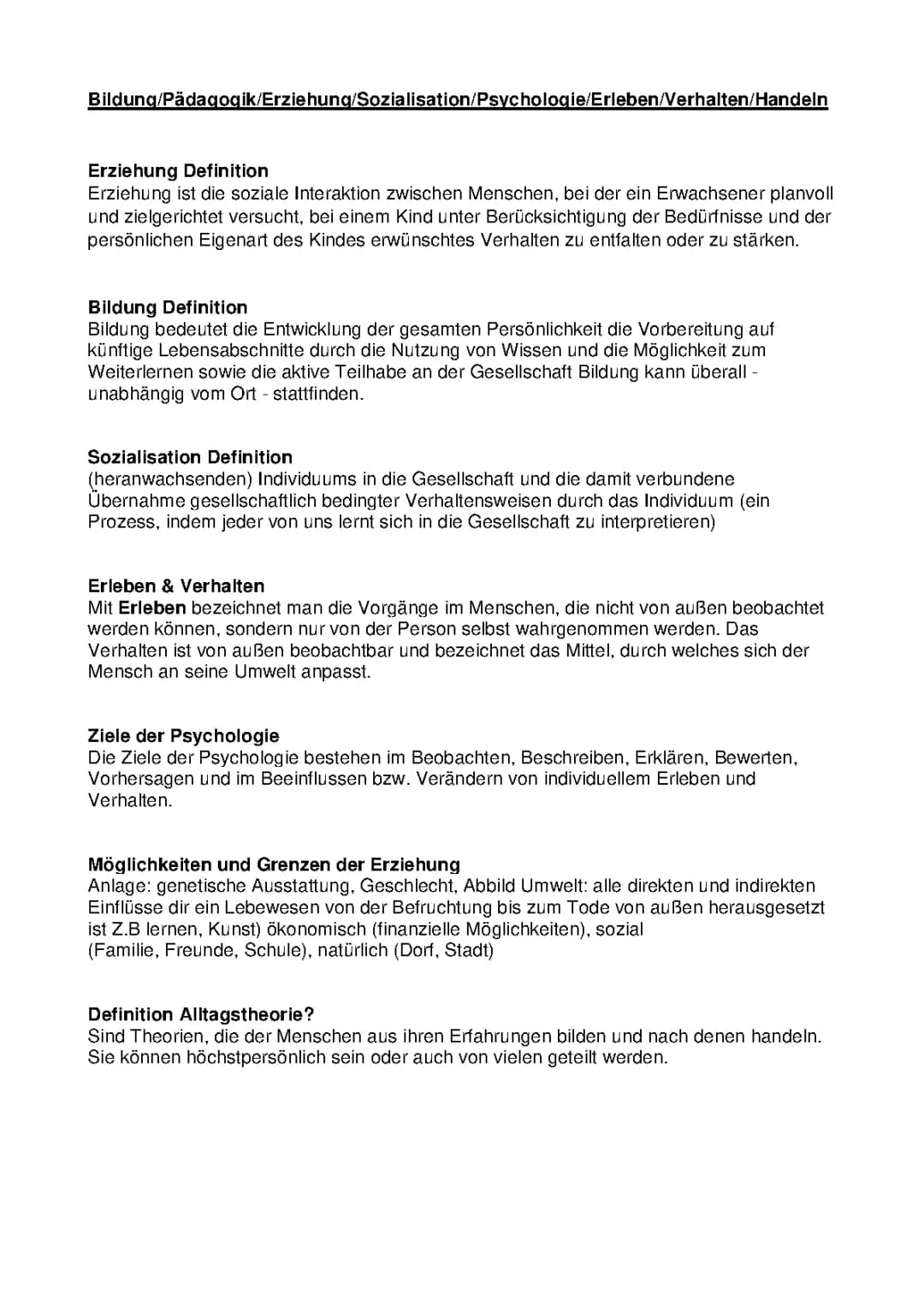 Pädagogik/Psychologie