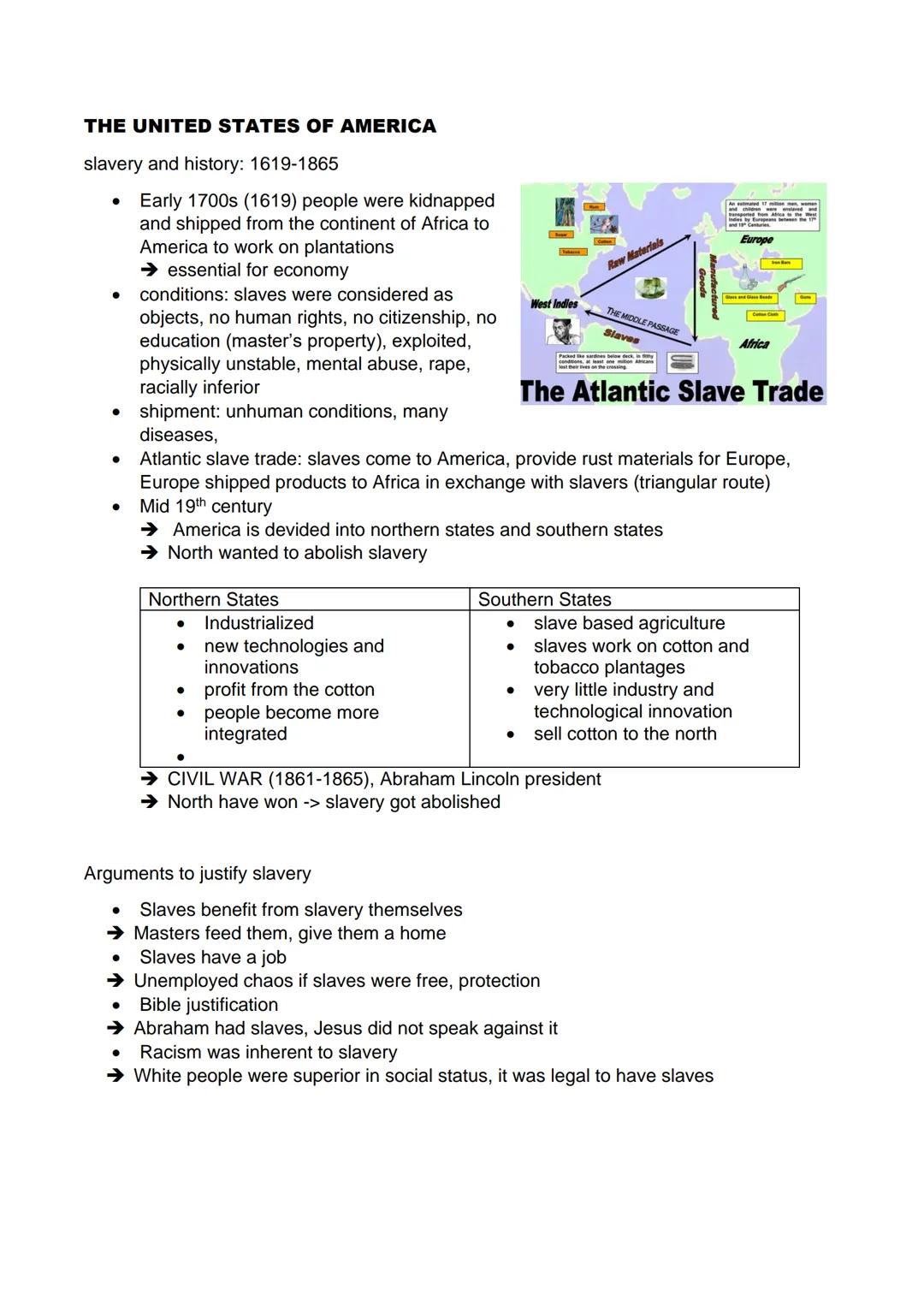 ENGLISCH ABITUR
 # THE UNITED STATES OF AMERICA

slavery and history: 1619-1865

*   Early 1700s (1619) people were kidnapped
and shipped fr