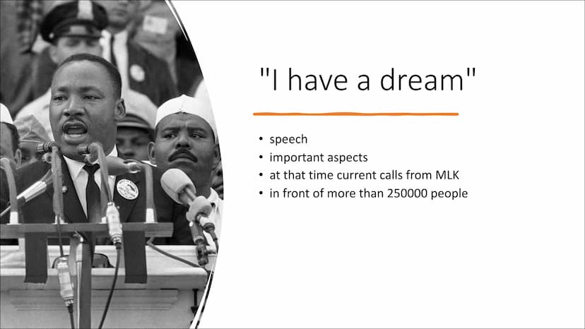 Martin Luther King Content of our presentation
• 1. general informations
2. family and childhood
• 3. "I have a dream"
●
4. Attack to MLK
• 