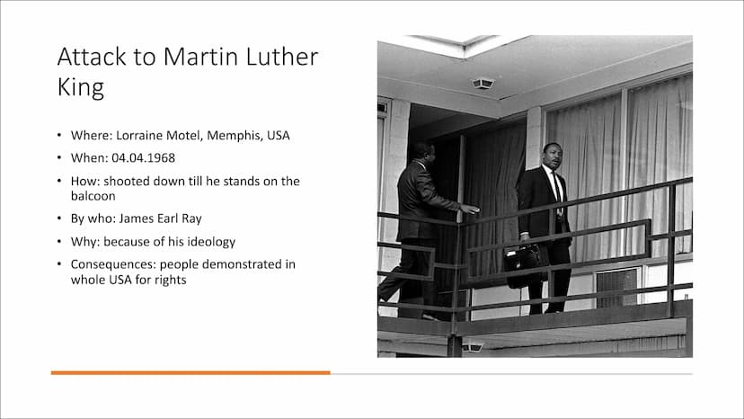 Martin Luther King Content of our presentation
• 1. general informations
2. family and childhood
• 3. "I have a dream"
●
4. Attack to MLK
• 