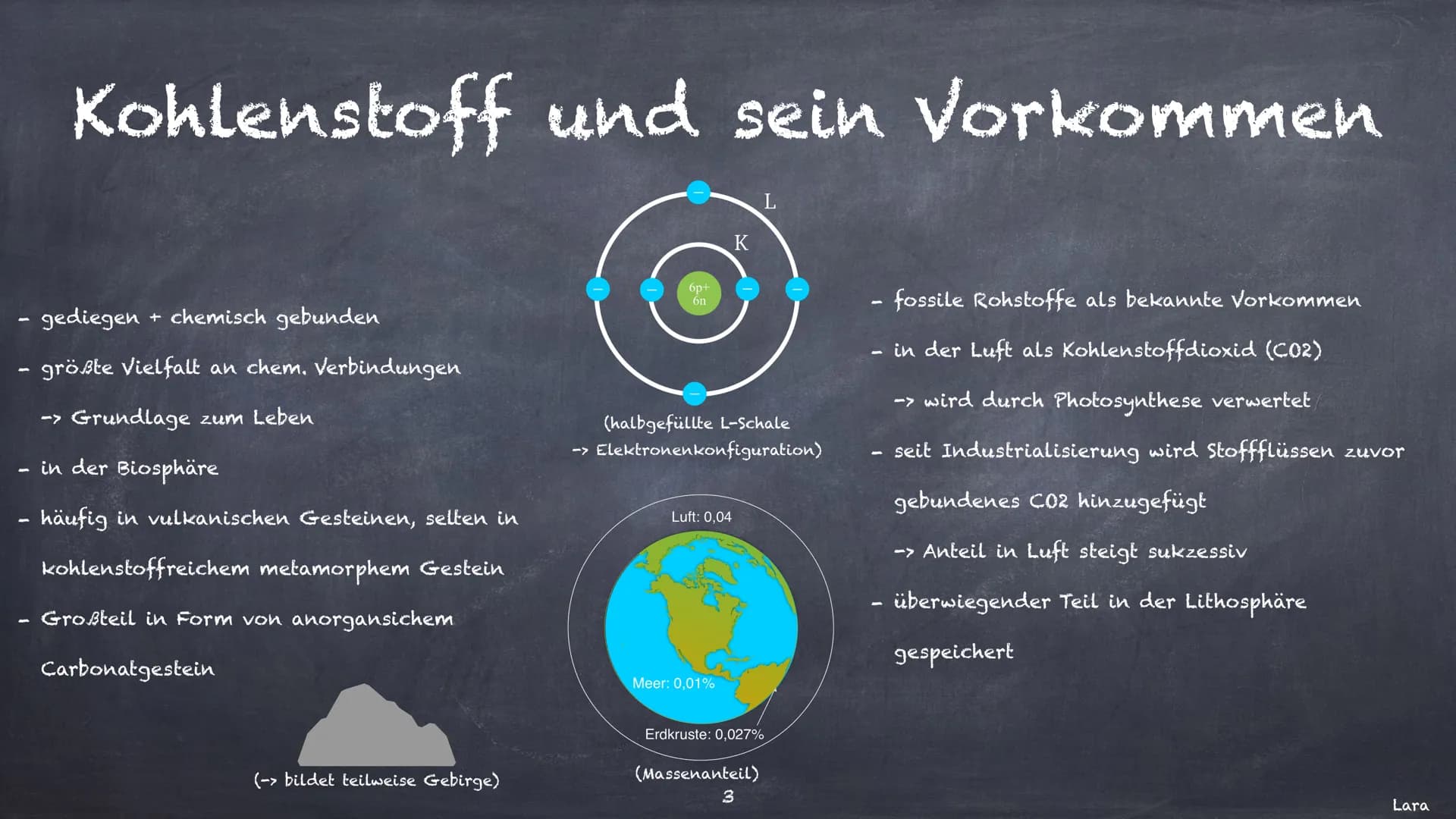 Der Kohlenstoffkreislauf
Was das ist und wofür
er
zuständig ist Inhaltsverzeichnis
Kohlenstoff und sein
Vorkommen
Landkreislauf
• Wasserkrei