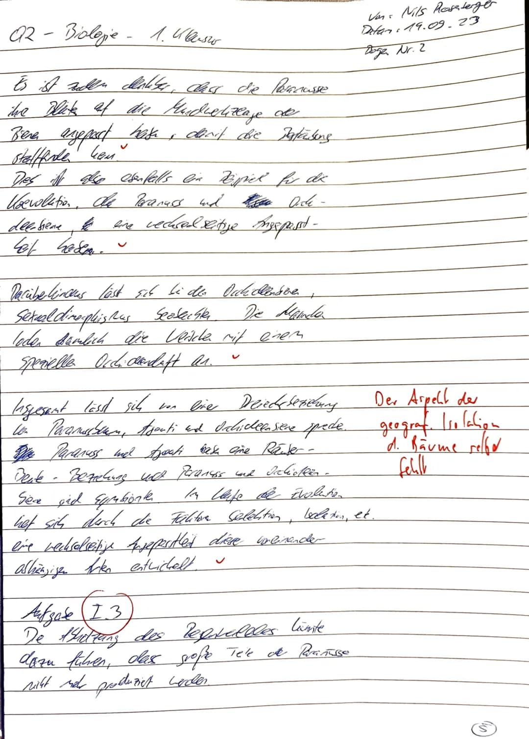 1. Klausur der Q1-Biologie-Grundkurse 1-3 (BUTE/KRAE)
14.09.2023
Aufgabe 1: Evolution Das,,Dreiecksverhältnis" der Paranuss
Nils
☐ Name:
Ros