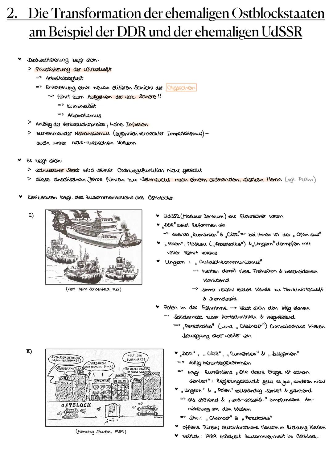 # 1. Der Zusammenbruch des Ostblocks

*   Astblock Chier bzgl. DDR) befand sich allgemein in einem polit., wirtschaft. & sor. Niedergoing
* 