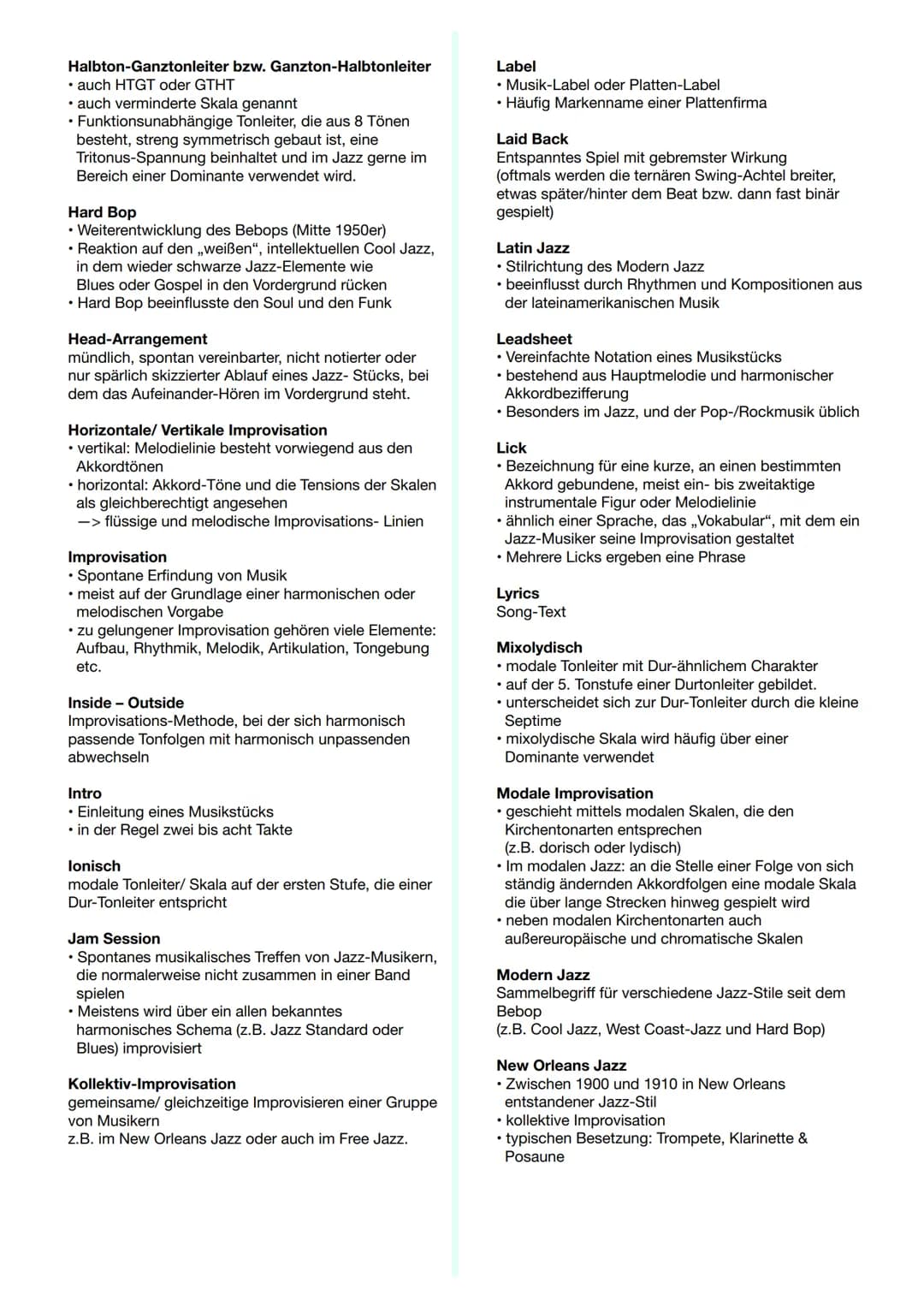 Kompetenzen
Die Schüler*innen:
kennen die sozialen und gesellschaftlichen Hintergründe des Jazz
können Zitate von Jazzmusiker*innen erläuter